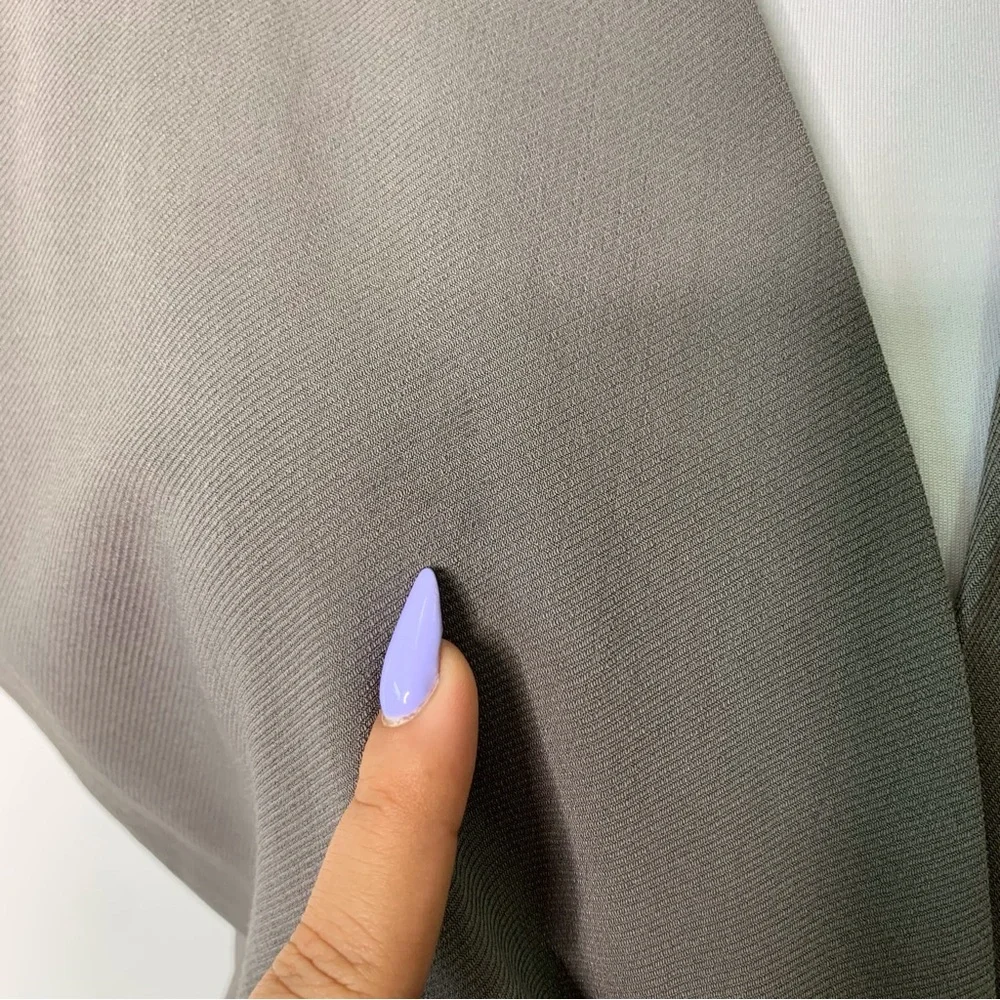 Helmut Lang Women's Grey V-Neck Wrap Sheath Wool Sleeveless Dress Size 10 - Picture 8 of 13